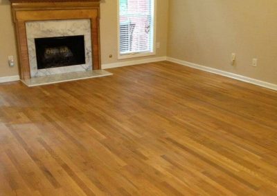 hardwood floor before being resurfaced