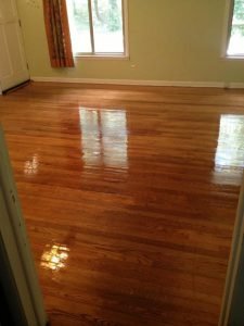 a resurfaced hardwood floor