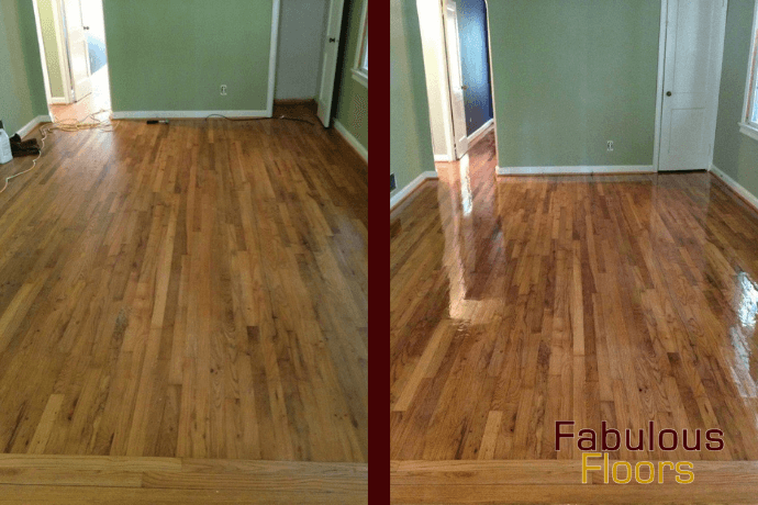 before and after hardwood floor resurfacing in Duluth, GA