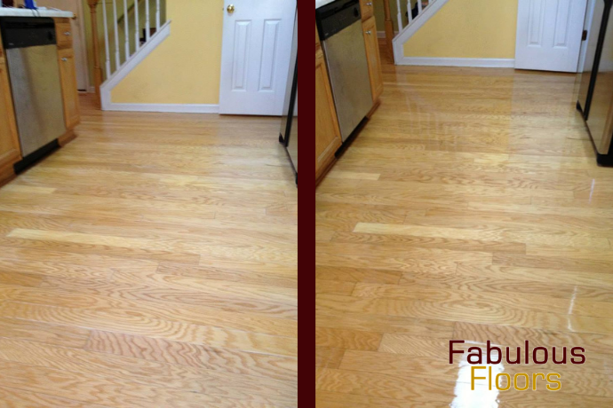 before and after a hardwood floor resurfacing