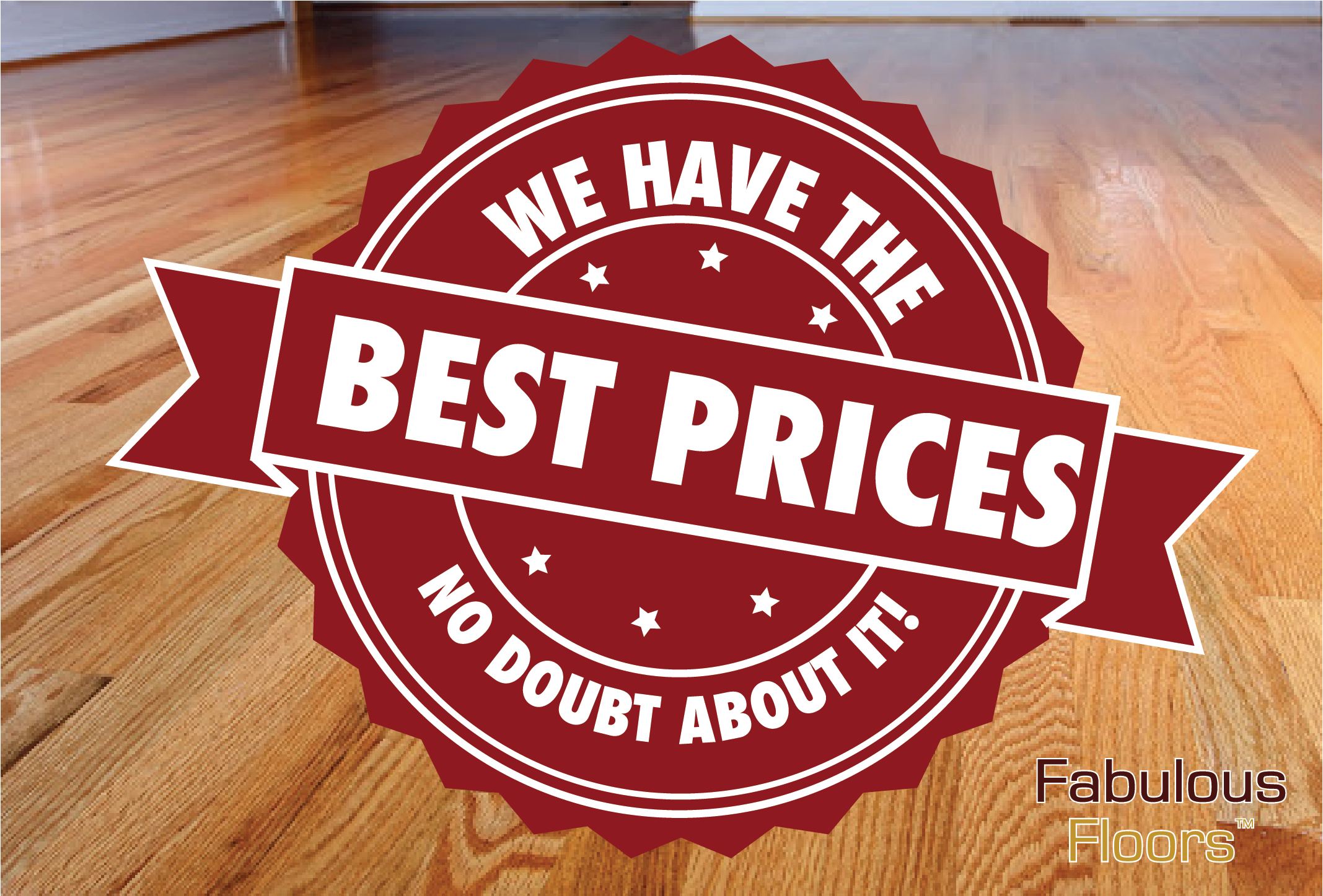 A graphic that says we have the best prices, no doubt about it