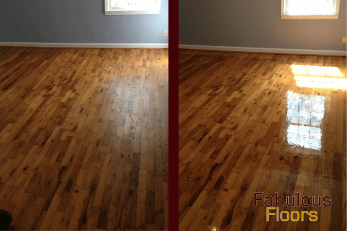 Before and after hardwood floor resurfacing in Cummings, GA