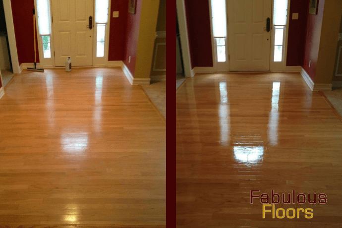 before and after floor resurfacing in chamblee, ga