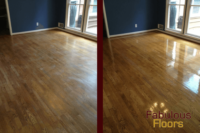 before and after hardwood floor refinishing in duluth