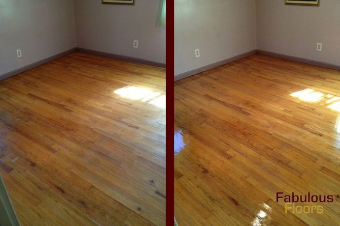 before and after of refinished hardwood floors in college park