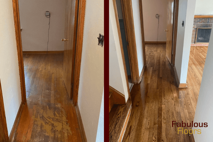 before and after hardwood refinishing near peachtree city, ga